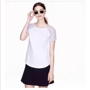 J. Crew White Cut Out Shoulder Top